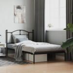 vidaXL fekete fém ágykeret fejtámlával 107 x 203 cm (353435)