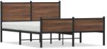 vidaXL barna tölgy színű fém ágykeret matrac nélkül 140 x 200 cm (4007959)