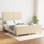 vidaXL krémszínű szövet ágykeret matrac nélkül 140 x 190 cm (3124973)