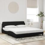vidaXL fekete bársony ágykeret matrac nélkül 180 x 200 cm (373234)