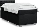 vidaXL fekete szövet rugós ágy matraccal 90x200 cm (3285787)