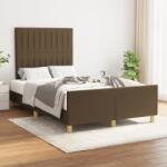 vidaXL sötétbarna szövet ágykeret matrac nélkül 120x200 cm (3125206)