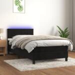 vidaXL fekete bársony rugós és LED-es ágy matraccal 90x190 cm (3134377)