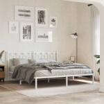 vidaXL fehér fém ágykeret fejtámlával 183 x 213 cm (376182)