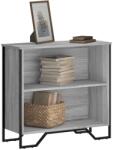 vidaXL szürke sonoma színű szerelt fa könyvespolc 80 x 31 x 74, 5 cm (848622)