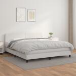 vidaXL fehér műbőr rugós ágy matraccal 180 x 200 cm (3141018)