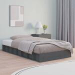 vidaXL szürke tömör fa ágykeret 135 x 190 cm (Double) (820713)