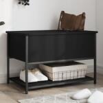 vidaXL fekete szerelt fa tárolópad 70 x 42, 5 x 47 cm (839018)
