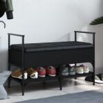 vidaXL fekete szerelt fa cipőtároló pad 85, 5 x 42 x 57, 5 cm (835229)