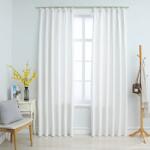 vidaXL 2 db törtfehér sötétítőfüggöny kampókkal 140 x 245 cm (134487)