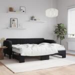 vidaXL fekete kihúzható bársony heverő matraccal 80 x 200 cm (3197084)