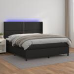 vidaXL fehér műbőr rugós ágy matraccal és LED-del 180x200 cm (3139337)