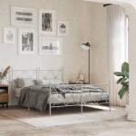vidaXL fehér fém ágykeret fej- és lábtámlával 140 x 190 cm (376569)