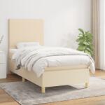 vidaXL krémszínű szövet rugós ágy matraccal 90 x 200 cm (3142150)