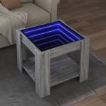 vidaXL szürke sonoma szerelt fa dohányzóasztal LED-del 53 x 53 x 45 cm (847544)
