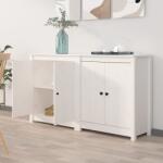 vidaXL fehér 2 db tömör fenyőfa tálalószekrény 70 x 35 x 80 cm (3114065)