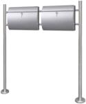 vidaXL rozsdamentes acél dupla postaláda állványon (271748)