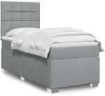 vidaXL világosszürke szövet rugós ágy matraccal 90x190 cm (3290343)
