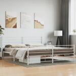 vidaXL fehér fém ágykeret fej- és lábtámlával 200x200 cm (352393) - vidaxl