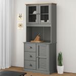 vidaXL VIGO szürke tömör fenyőfa tálaló felső 78x30x100 cm (353207) - vidaxl