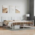 vidaXL fehér fém ágykeret fej- és lábtámlával 200x200 cm (352554)