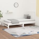 vidaXL fehér tömör fenyőfa kihúzható kanapéágy 2 x (90 x 200) cm (3108318)