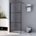 vidaXL fekete zuhanyfal átlátszó ESG üveggel 80 x 195 cm (149148)
