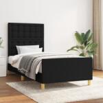 vidaXL fekete szövet ágykeret matrac nélkül 100x200 cm (3125359)