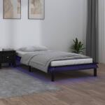 vidaXL fekete tömör fa ágykeret LED-világítással 100 x 200 cm (820600)