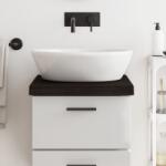 vidaXL sötétbarna kezelt tömör fa fürdőszobai pult 40x60x(2-6) cm (3156196)