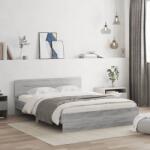 vidaXL szürke sonoma színű ágykeret fejtámlával 140 x 190 cm (3207502)