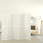 vidaXL 5 paneles fehér japán stílusú összecsukható paraván 200x170 cm (352089)