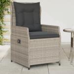 vidaXL 2 db világosszürke polyrattan dönthető kerti szék (368657)
