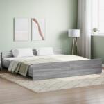 vidaXL szürke sonoma színű ágykeret fej- és lábtámlával 180 x 200 cm (3203773)