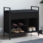 vidaXL fekete szerelt fa cipőtároló pad 65, 5 x 32 x 57, 5 cm (835202) - vidaxl