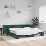 vidaXL sötétzöld kihúzható bársonyheverő 100 x 200 cm (3196700)