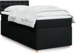 vidaXL fekete szövet rugós ágy matraccal 90x190 cm (3286551)