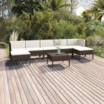 vidaXL 8 részes barna polyrattan kerti bútorszett párnákkal (3094543)