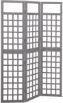 vidaXL 3 paneles szürke tömör fenyő térelválasztó/lugasrács 121x180 cm (316486)
