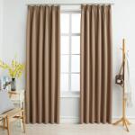 vidaXL 2 db tópszínű sötétítőfüggöny kampókkal 140 x 245 cm (134440)