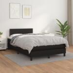 vidaXL fekete műbőr rugós ágy matraccal 120 x 200 cm (3141053)
