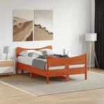 vidaXL viaszbarna tömör fenyőfa ágy matrac nélkül 120 x 200 cm (3216386)