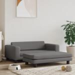 vidaXL szürke műbőr kutyaágy hosszabbítóval 100 x 50 x 30 cm (172029)