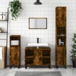 vidaXL füstös tölgy színű szerelt fa fürdőszobaszekrény 80x33x60 cm (831641)