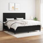 vidaXL fekete szövet rugós ágy matraccal 200 x 200 cm (3141643)