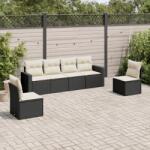 vidaXL 6 részes fekete polyrattan kerti ülőgarnitúra párnákkal (3218796) - vidaxl