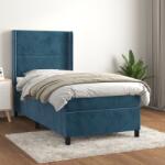 vidaXL sötétkék bársony rugós ágy matraccal 80 x 200 cm (3132589)