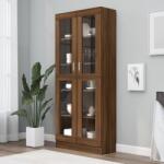 vidaXL barna tölgyszínű szerelt fa vitrinszekrény 82, 5x30, 5x185, 5 cm (815623)