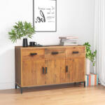 vidaXL barna tömör újrahasznosított fenyőfa tálalószekrény 110x35x70cm (349919)