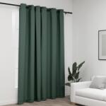 vidaXL zöld vászonhatású sötétítőfüggöny fűzőkarikával 290 x 245 cm (321187)